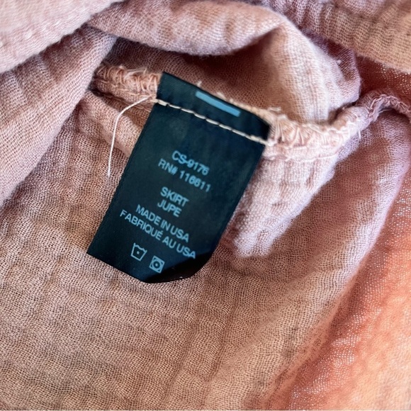 AMADI cotton salmon pink mini skirt boho XL extra large NWT - Picture 4 of 6